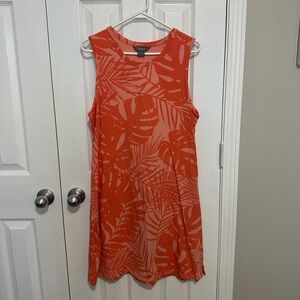 Natural Reflections Orange Leaf Print Dress